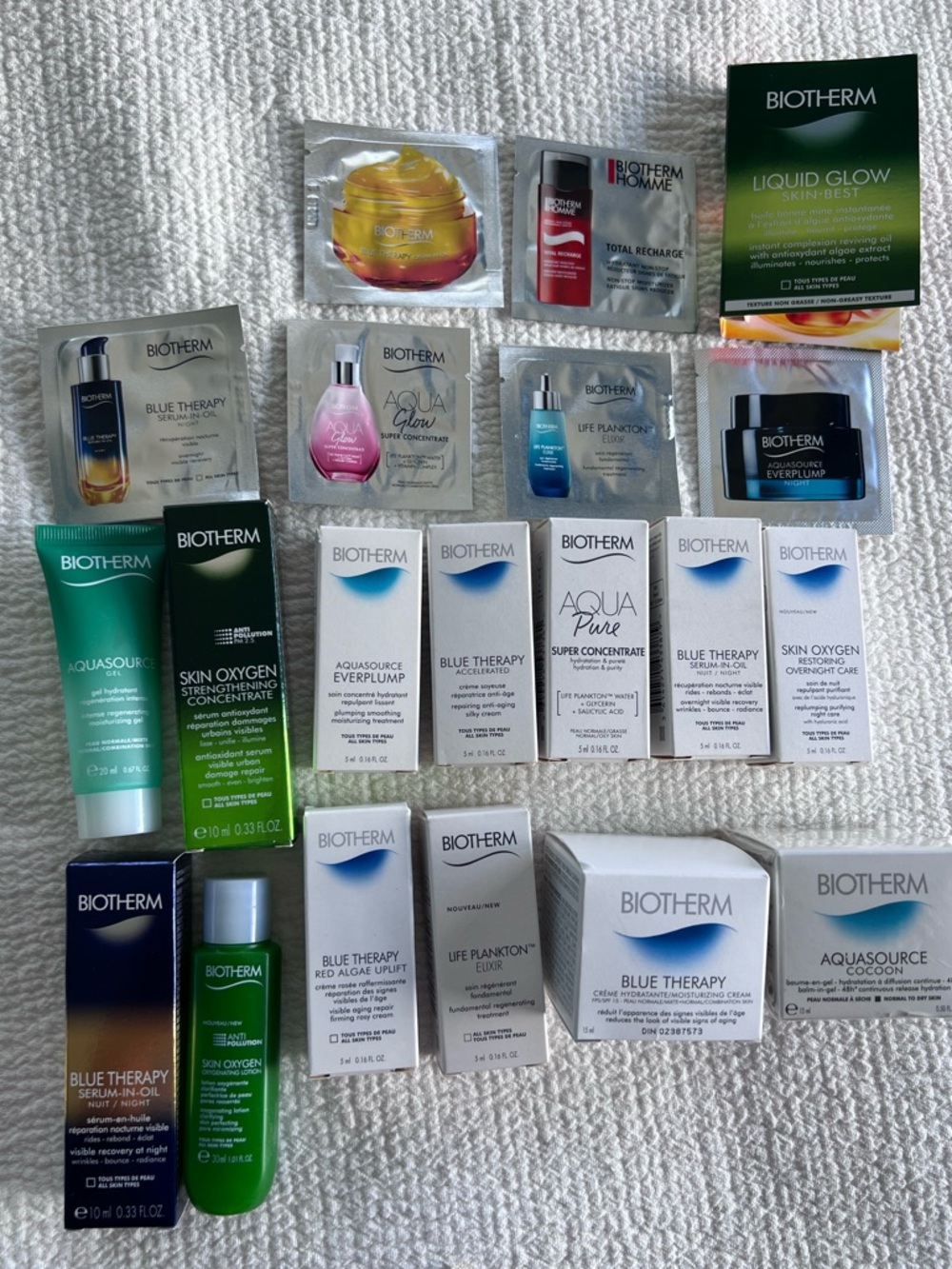 Biotherm Travel Size Samples Aquasource Blue Therapy Aqua Pure Skin Oxygen